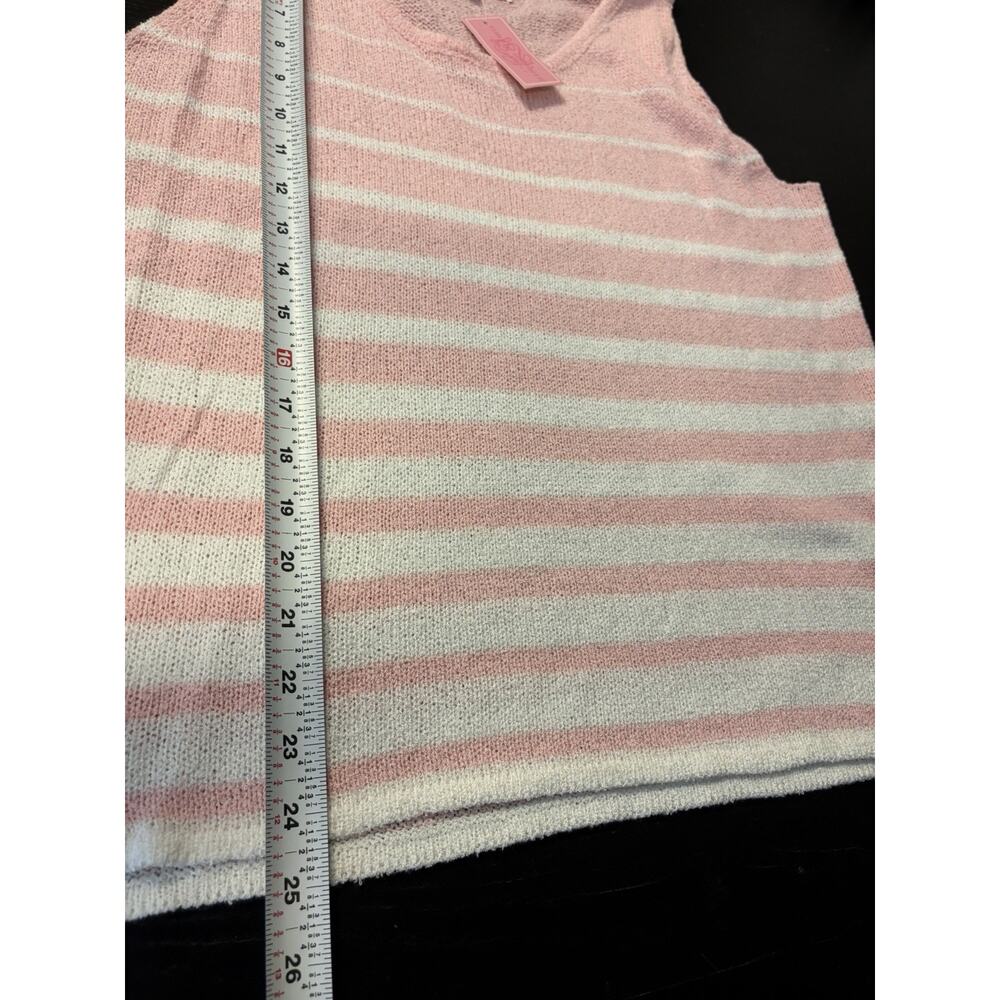 Simply Southern XL Pink White Striped Sweater Tank Top Knit NWT Preppy Coastal - Picture 7 of 7